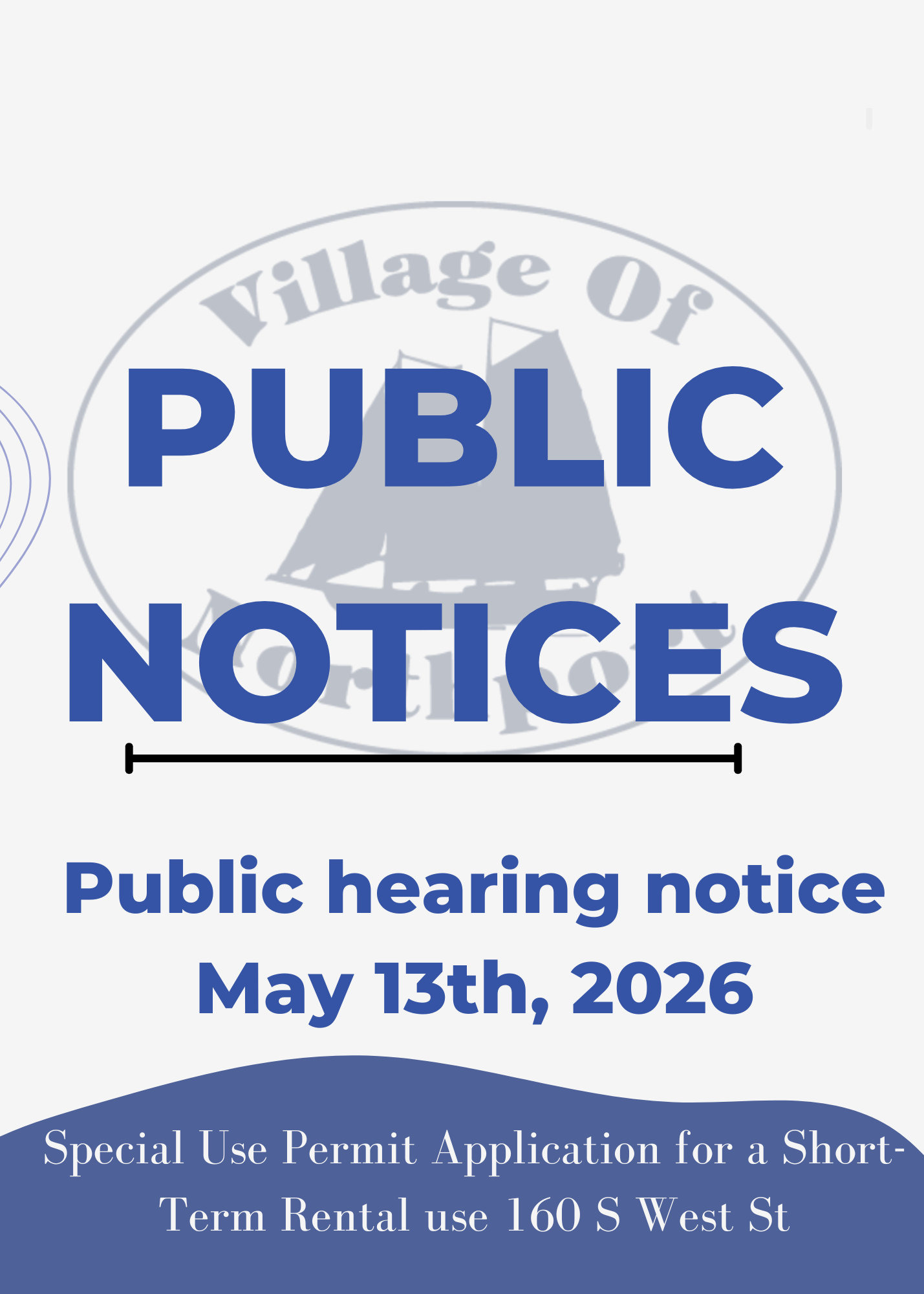 Read more about the article Public Notice SUP STR 160 S West St